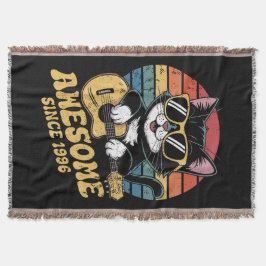 Cobertor Retro 1996 Birthday Cat Lover Ukulele 30th Bday 