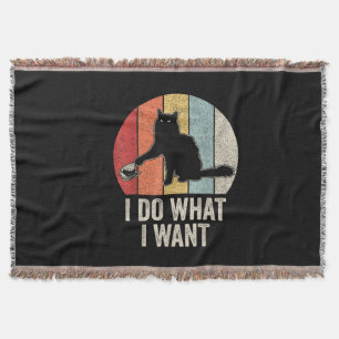 Cobertor Retro Eu Faço O Que Quero Que Gato De Camisa Gato 