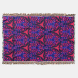 Cobertor Retro Modern Magenta Electric Bloom Throw Blanket