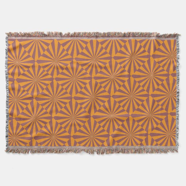 Cobertor Retro Orange Sunburst Pattern (Frente)