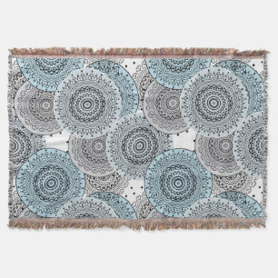 Cobertor Retro, padrão retrô, azul e cinza, elegante