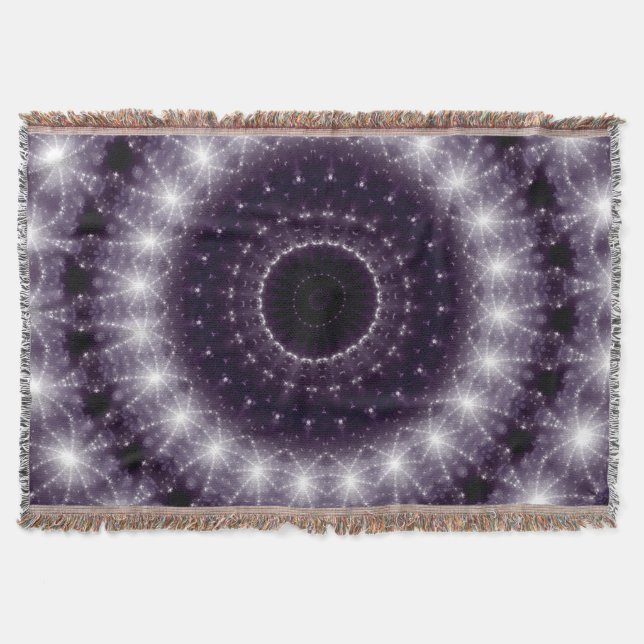 Cobertor Rico Delicar Lace redondo preto e branco (Frente)