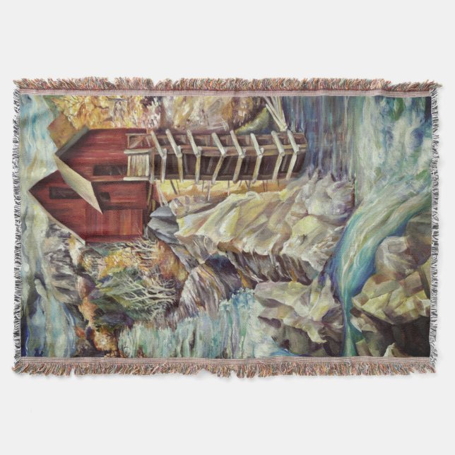 Cobertor Rio Colorado Rocky Mountain River Crystal Mill (Frente)