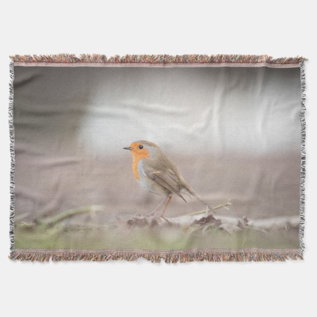 Cobertor Robin Bird Nature Foto (Frente)