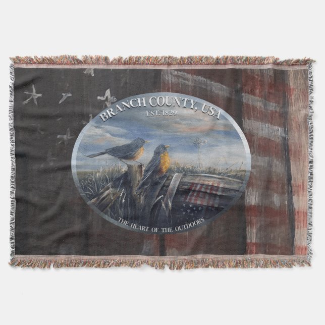 Cobertor Robin Branch Co. MICH. (Frente)