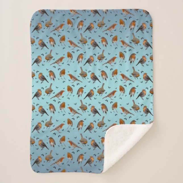 Cobertor Robin Party Sherpa (Mistura Azul Céu) (Frente)