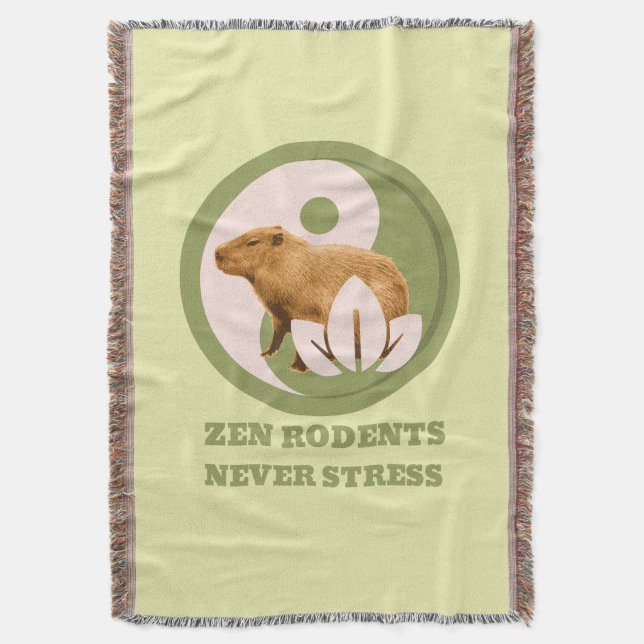 Cobertor Roedores Zen Nunca Estressam Humor de Capivara (Frente Vertical)