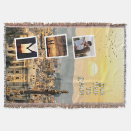 Cobertor Romantic Vacation Photo Collage Design
