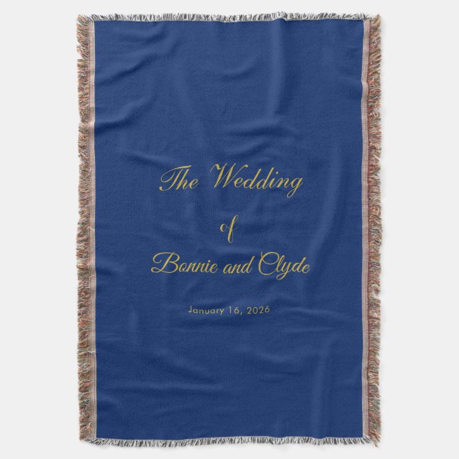 Cobertor Romantic Wedding Day Celebration Solid Navy (Frente Vertical)