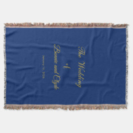 Cobertor Romantic Wedding Day Celebration Solid Navy