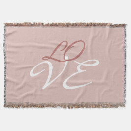 Cobertor Rosa Dourado Amor Cor Caligrafia Script