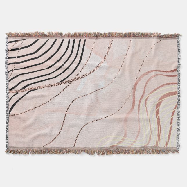 Cobertor Rosa-Dourado-rosa-menina-branca-boêmia (Frente)