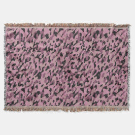Cobertor Rosa malva e camuflagem de carvão abstrato