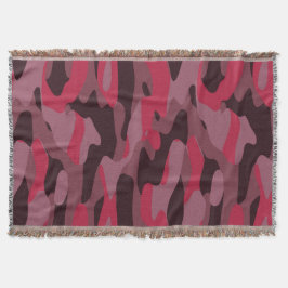 Cobertor Rosa quente e camuflagem Burgundy