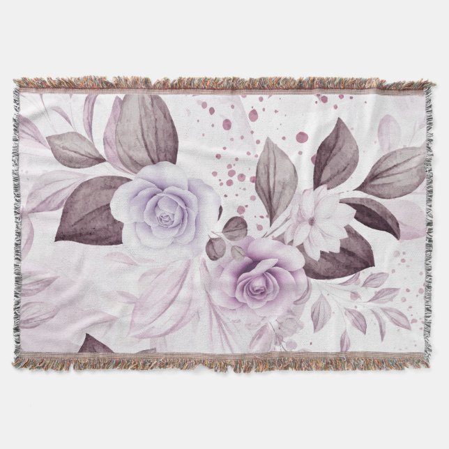 Cobertor Rosas em Aquarela 2 (Frente)