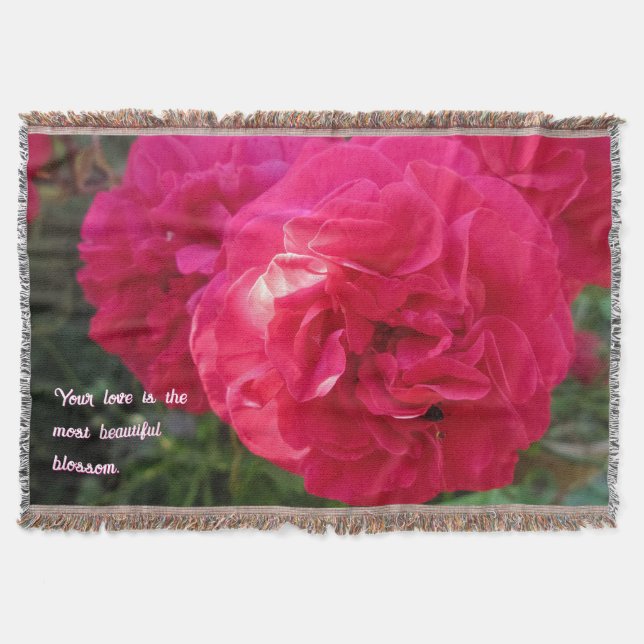 Cobertor Rosas rosa-quente - Dia de as mães personalizado (Frente)