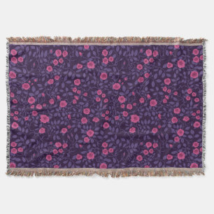 Cobertor Rosas selvagens a rosa e roxo