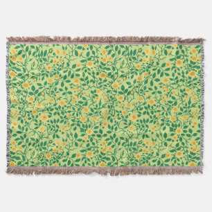 Cobertor Rosas selvagens em amarelo e verde