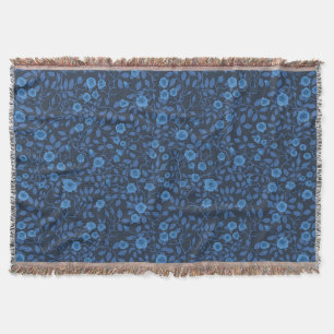 Cobertor Rosas selvagens em azul