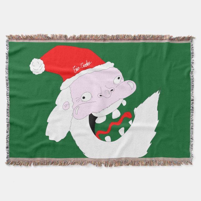 Cobertor Rosto de desenho animado bobo do Papai Noel  (Frente)