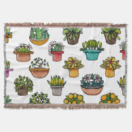 Cobertor Roupa de Bebê com Plantinhas em Vasos