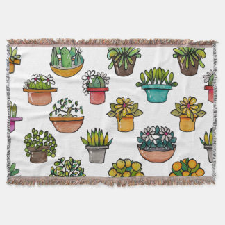 Cobertor Roupa de Bebê com Plantinhas em Vasos