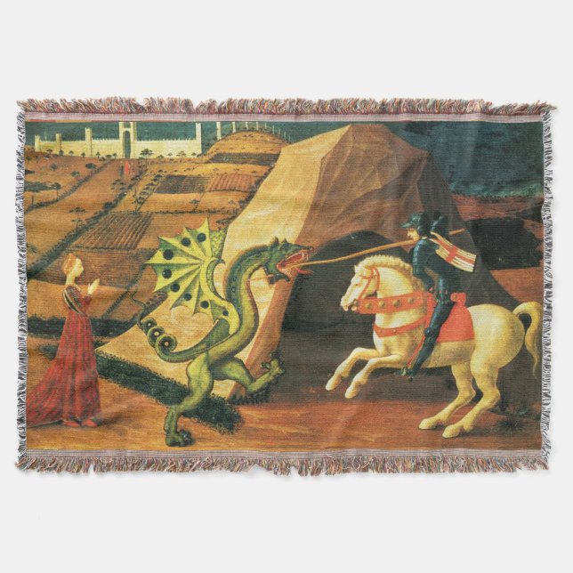 Cobertor RUAS. GEORGE, DRAGON E PRINCESA de Paolo Uccello (Frente)