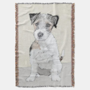 Cobertor Russell Terrier Rough Painting - Arte Original de