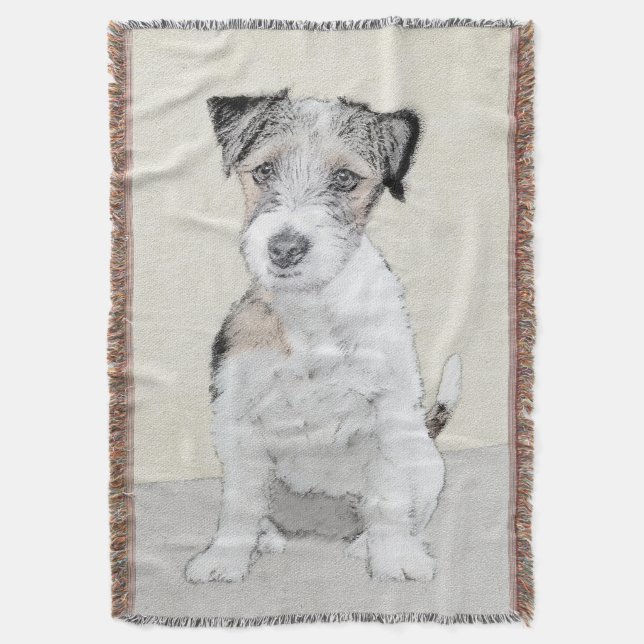 Cobertor Russell Terrier Rough Painting - Arte Original de  (Frente Vertical)