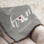 Cobertor Russo Personalizado do Estado de Residência de Mar<br><div class="desc">Mostre algum orgulho do estado doméstico com esta fofinha cinza rustica jogando cobertor com "home" em letras de escrita em caligrafia branca com um mapa da silhueta do estado de Maryland, em pé para a letra "O". Um dentro de ilustração do coração vermelho no mapa do estado completa o design;...</div>