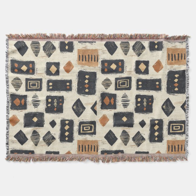 Cobertor Rustic Mudcloth Geometric Pattern (2) (Frente)