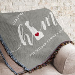 Cobertor Rustic Personalizada do Estado Residencial Delawar<br><div class="desc">Mostre algum orgulho do estado doméstico com esta fofa cinza rustica lançando cobertor com "casa" em letras brancas de escrita de caligrafia com um mapa da silhueta do estado de Delaware em pé para a letra "O". Um dentro de ilustração do coração vermelho no mapa do estado completa o design;...</div>