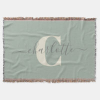 Rustic Sage Green Personalised Name Monogramed