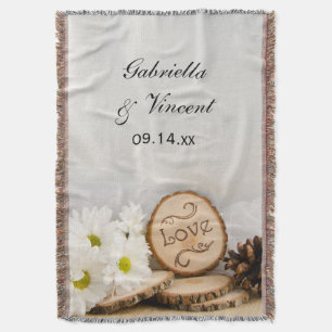 Cobertor Rustic White Daisies Woodland Casamento Keepsasael
