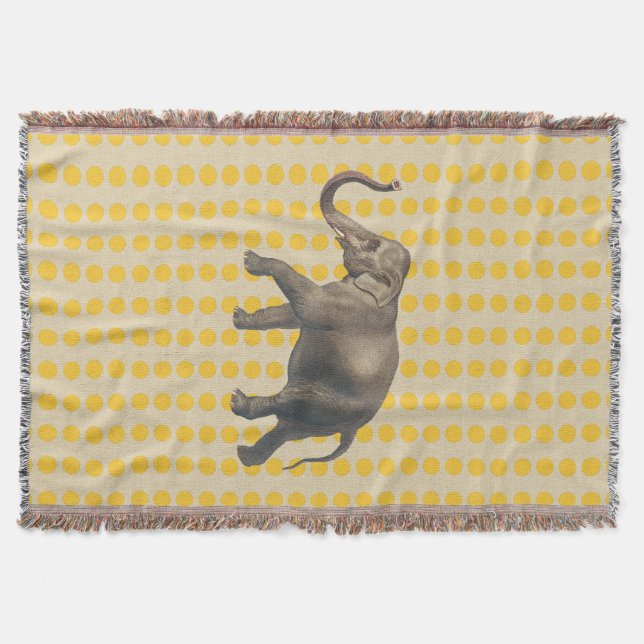 Cobertor Saffron Spice Moods Dots com Elefante (Frente)