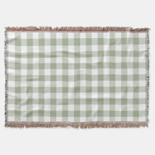 Cobertor Sage Green Gingham Check Rustic