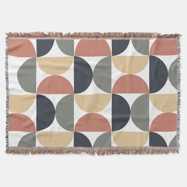 Cobertor Salmão de carvão moderno de meio século (Frente)