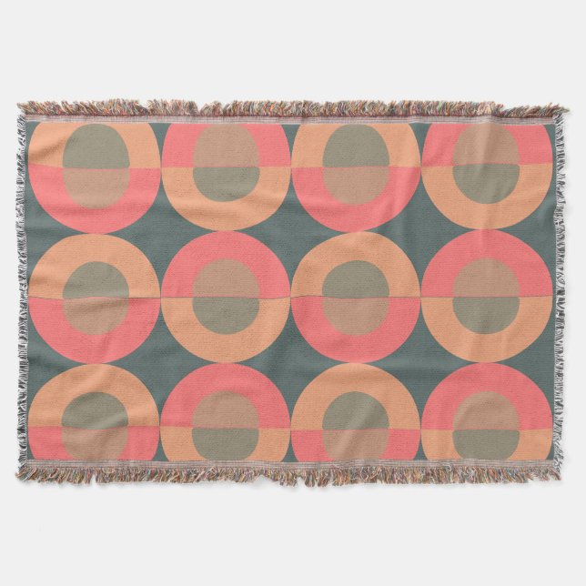 Cobertor Salmão Moderno do Século médio e Oliva (Frente)