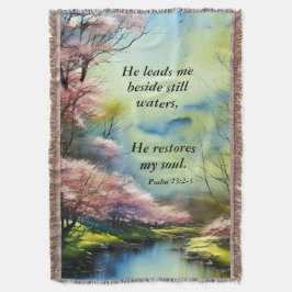Cobertor Salmo 23:2-3 Ele restaura minha Bíblia de alma Ver