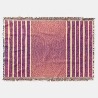 Cobertor Salmon & Purple Exotic Faux Snake Leather Stripe