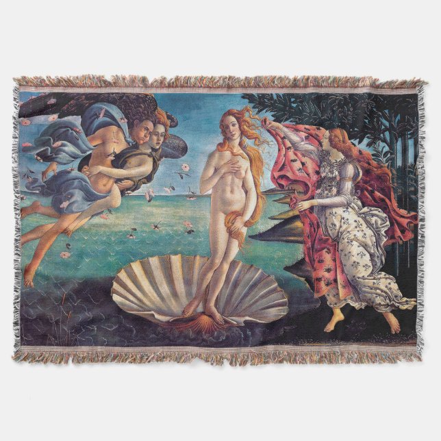 Cobertor Sandro Botticelli - O Nascimento de Vênus - Arte E (Frente)
