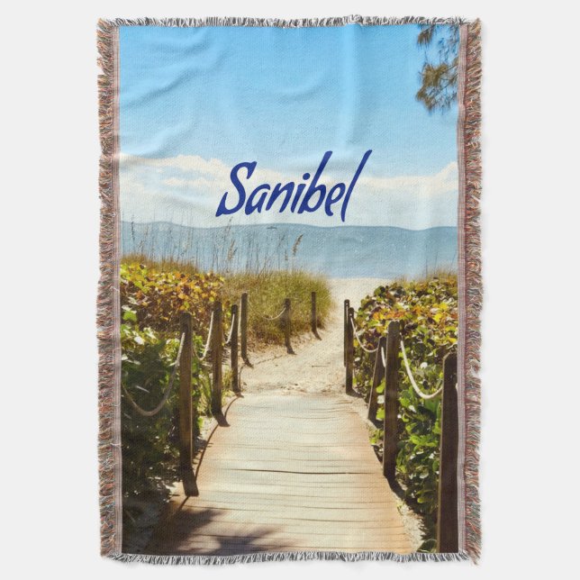 Cobertor Sanibel Island Beach Ocean (Frente Vertical)