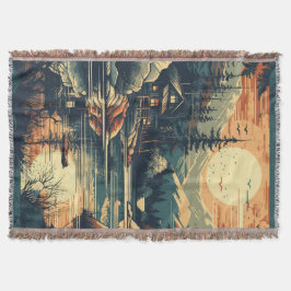 Cobertor Scandinávia Retro Art Mountain Home