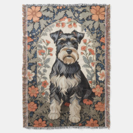 Cobertor Schnauzer Elegante Floral Inspirado em William Mor