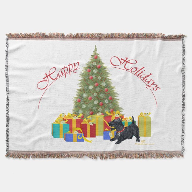 Cobertor Scottish Terrier Christmas (Frente)