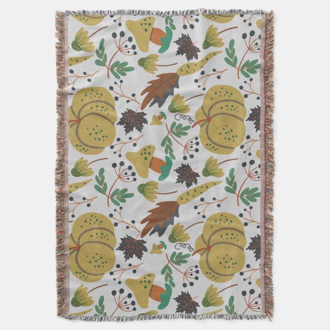 Cobertor Seamless pattern of tropical pumpkins and carrots (Frente Vertical)