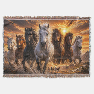Cobertor Selo Espírito Selvagem – Arte de Cavalos Majestoso