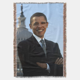 Cobertor Senador Retrato, Presidente Americano Barack Obama