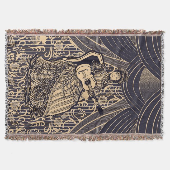 Cobertor Senhora com guitarra (Frente)