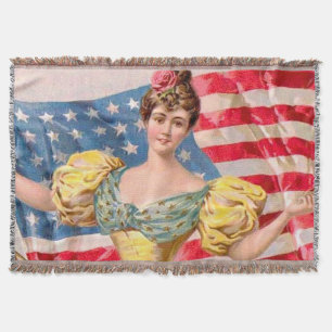 Cobertor Senhora de Bandeira Americana Patriótica